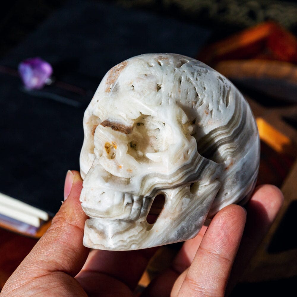 Zebra Calcite Skull