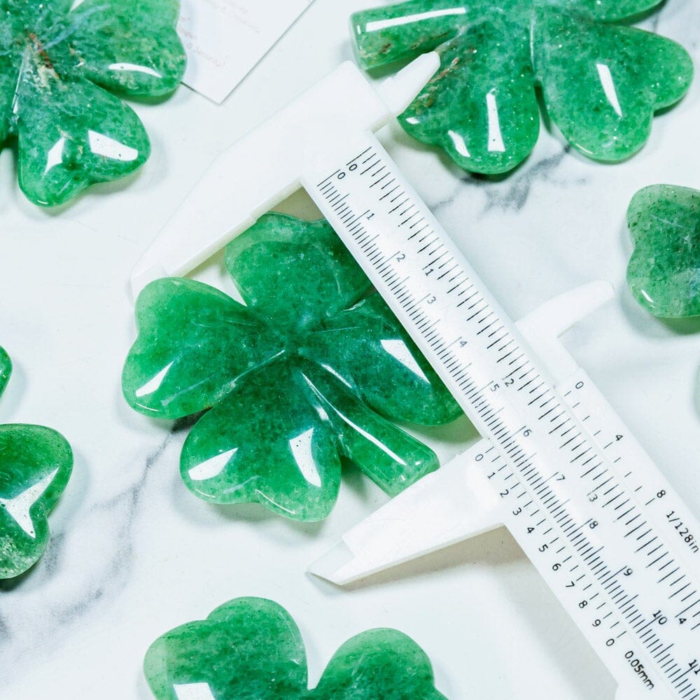Green Strawberry Quartz Four Leaf Clover