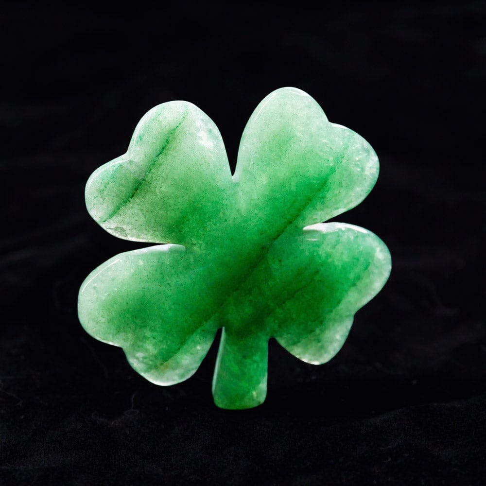 Green Strawberry Quartz Four Leaf Clover