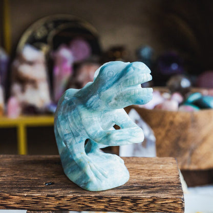 Blue Aragonite Tyrannosaurus