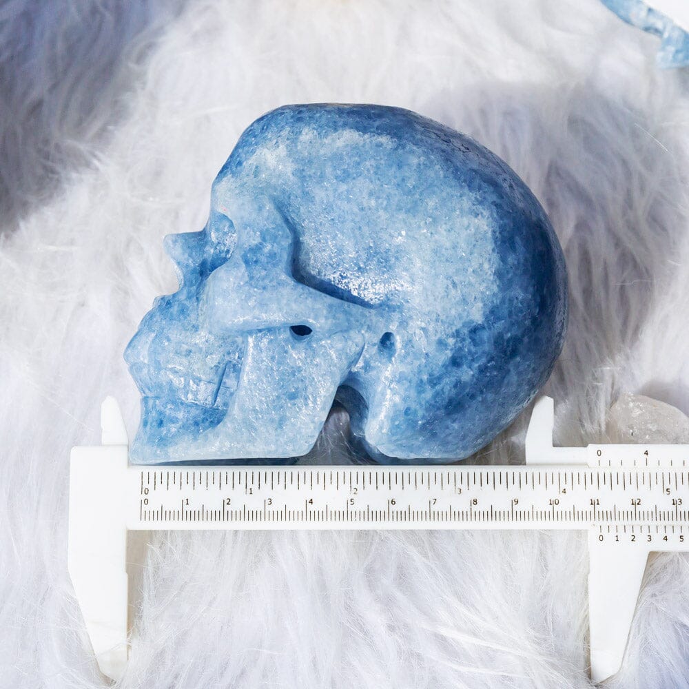 Blue calcite skull