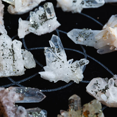 Clear Quartz Cluster With Pyrite