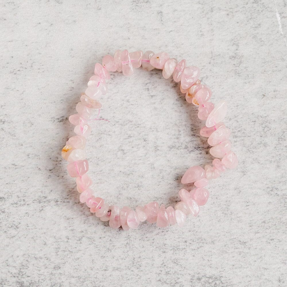 【Chips Bracelet 】Rose Quartz