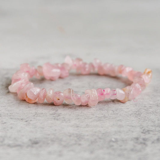 【Chips Bracelet 】Rose Quartz