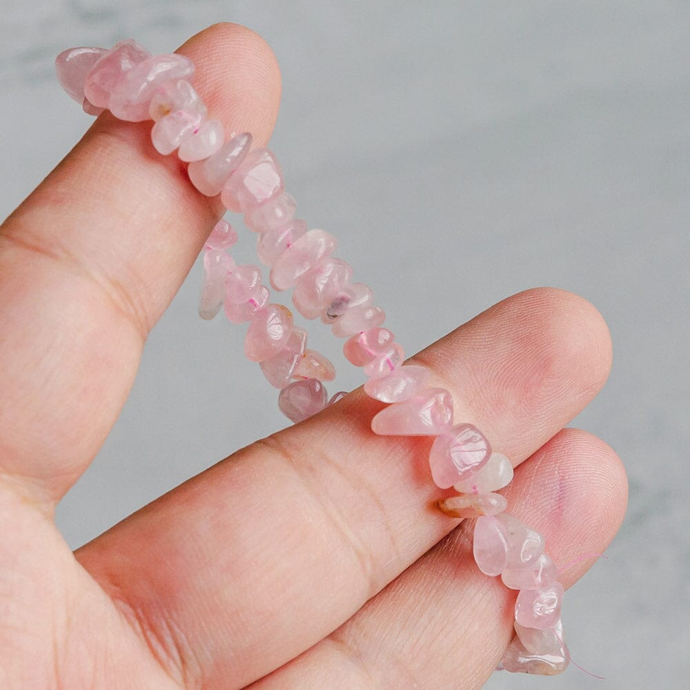 【Chips Bracelet 】Rose Quartz
