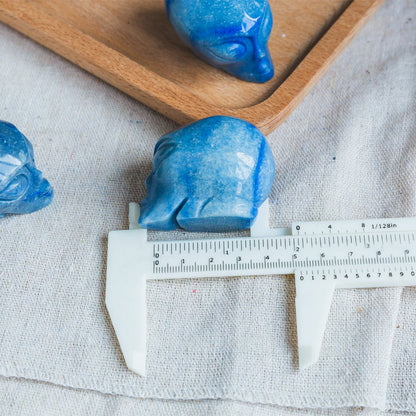 1.5" Blue Aventurine Alien Skull