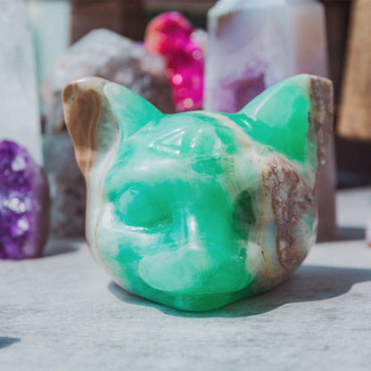 Caribbean Calcite Cat Head