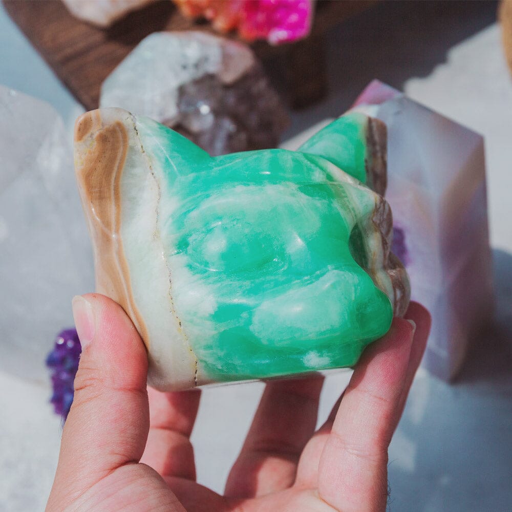 Caribbean Calcite Cat Head