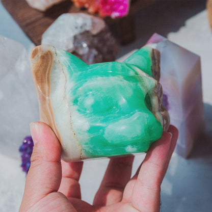Caribbean Calcite Cat Head