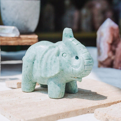 3" Green Jade Elephant