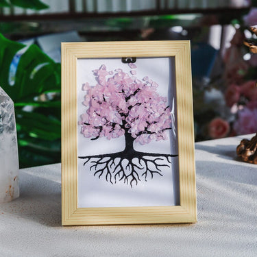 Natural Crystal Tree Decorative Painting, Crystal Gravel Photo Frame, Crystal Gifts, Home Decoration, Reiki Healing, Crystal Crushed Stone Decorative Painting Crystal Picture Frame - Home Decoration Crystal Gift