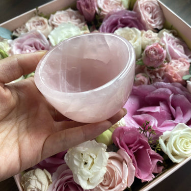 Clear quartz & Rose quartz small cup
