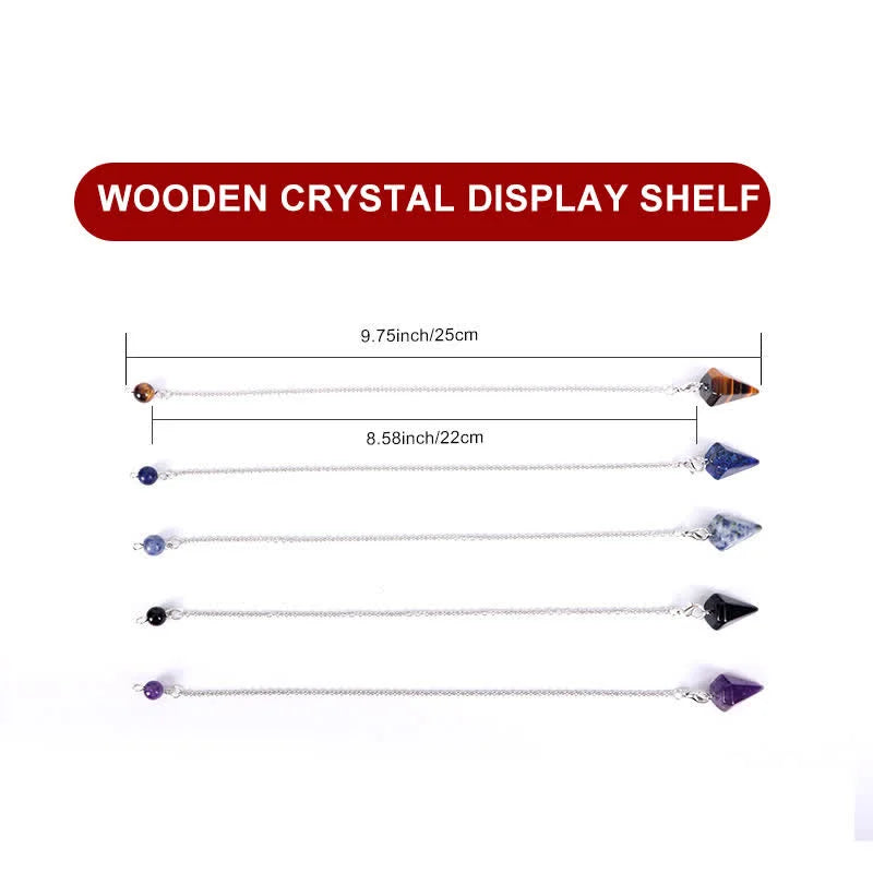 Small Black Delicate Gemstone Wooden Crystal Shelf