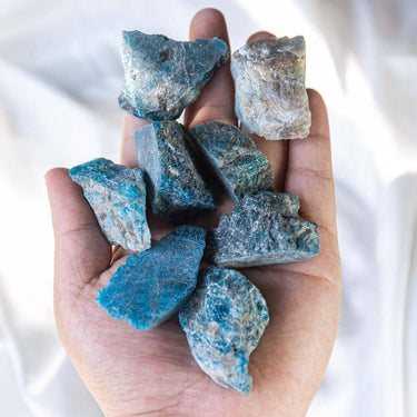 Blue apatite raw stone