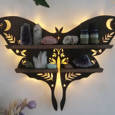 Luna Moth Crystal Shelf