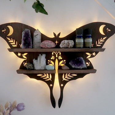 Luna Moth Crystal Shelf