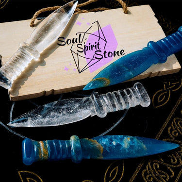 Clear Quartz & Blue Onyx Dagger/Knife