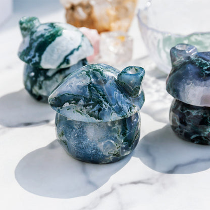 Moss Agate Fairy Mushroom Houses