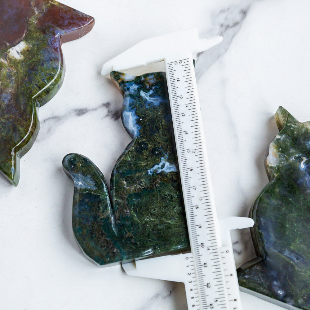 Moss agate cat slice
