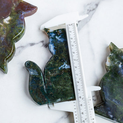 Moss agate cat slice